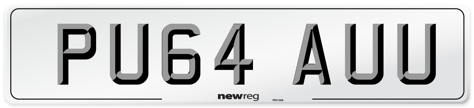 PU64 AUU Number Plate from New Reg